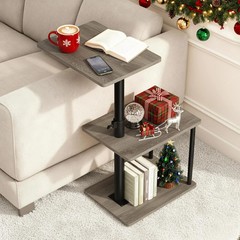Swivel Side Table for Couch Arm Height Adjustable C for Recliner or Bed Tv Trays
