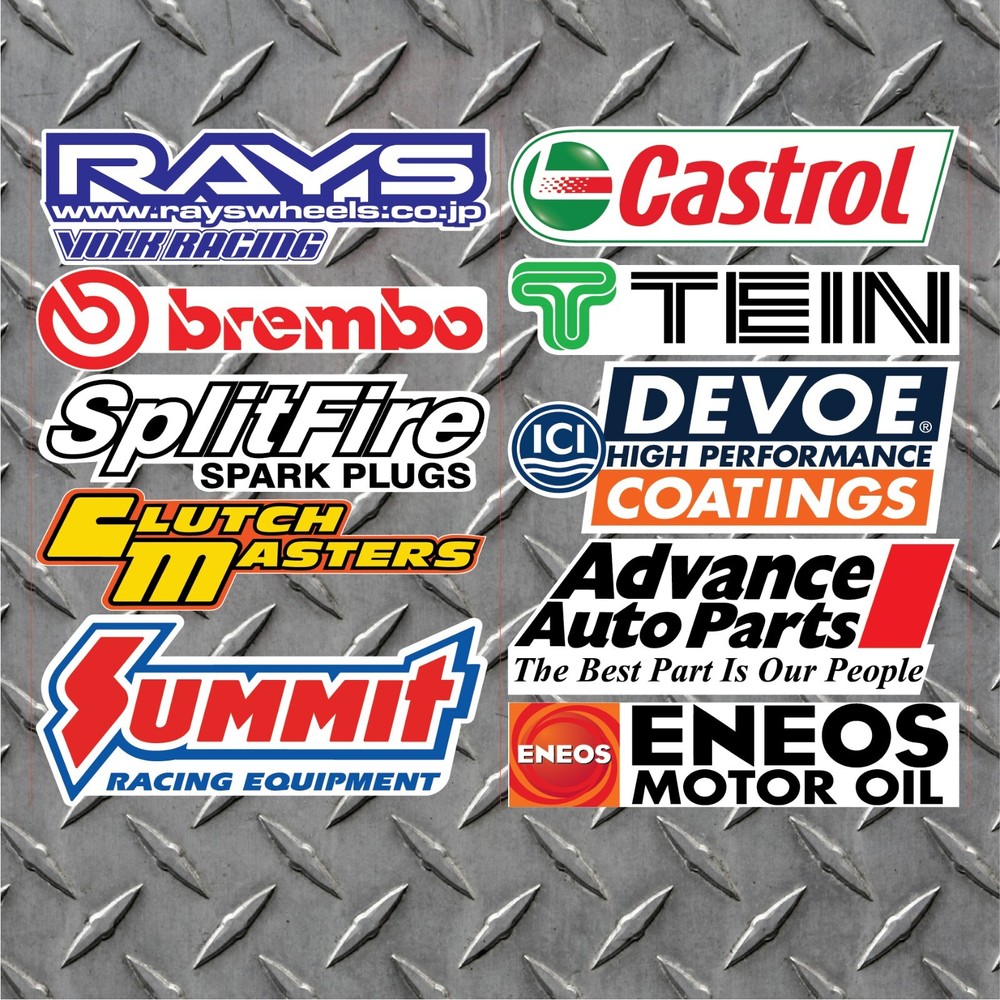 10 Large Racing Decals Stickers Drag Race NHRA Nascar 5.5″ Wide Each