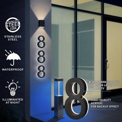 LED House Number Light Metal Illuminated House Sign Address Sign Home Door Sign