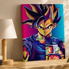 Colorful Abstract Anime Character Split Portrait Canvas Wall Art Print Home