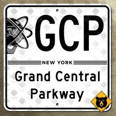 New York City Grand Central Parkway highway route marker road street sign 16×16