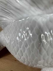 Off White Glazed Statue Table Decor Koi White Ceramic Fish
