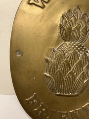 Vintage Solid Brass “Welcome Friends” Plaque Wall Mount 9” Upper Deck 1988