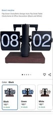 Retro Flip Desk/Table Clock 12-Hour Arabic Numerals Black/White