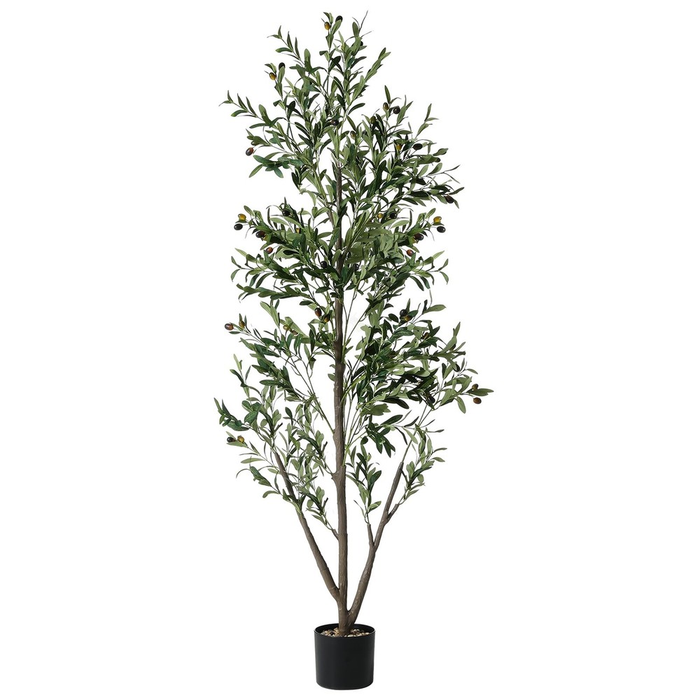 Olive Trees Artificial Indoor 6FT Tall Faux Olive Tree Natural Wood Trunk Lifeli