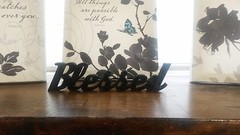 Blessed Sign Shelf Sitter Desktop Dorm Decor Wall Hanging Decor Word Art