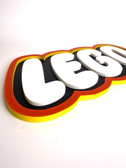 LEGO Logo Inspired Sign – Large 10″ Pop Display W/ Mounting Key Hole