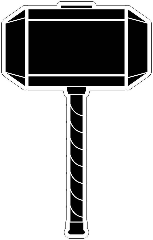 Mjolnir Thor Hammer Vinyl Decal 6 inches tall