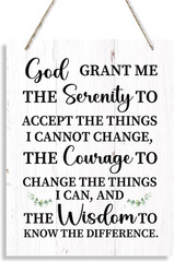 Rustic Serenity Prayer Wall Art – Inspirational Wooden Sign for Home Office