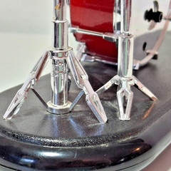 Quartz Collectable Drum Set Red Analog Alarm Clock Music Battery Powered