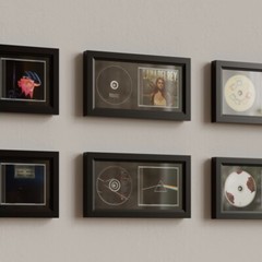 CD Display Frame for CD Cases and Discs, Home Decor, 7.7″x14.4″, Solid Wood