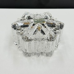 Crystal Snowflake Trinket Box Mikasa Starburst Lidded Jewelry Dish Germany 4in