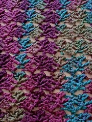 Handmade Crochet Afghan/ Throw Blanket 64″x54″ Maroon, Teal,Aqua Color.Beautiful
