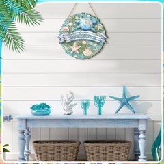 Yalikop Summer Sea Turtle Door Sign, Welcome Summer Sea Turtle Sign for Beach