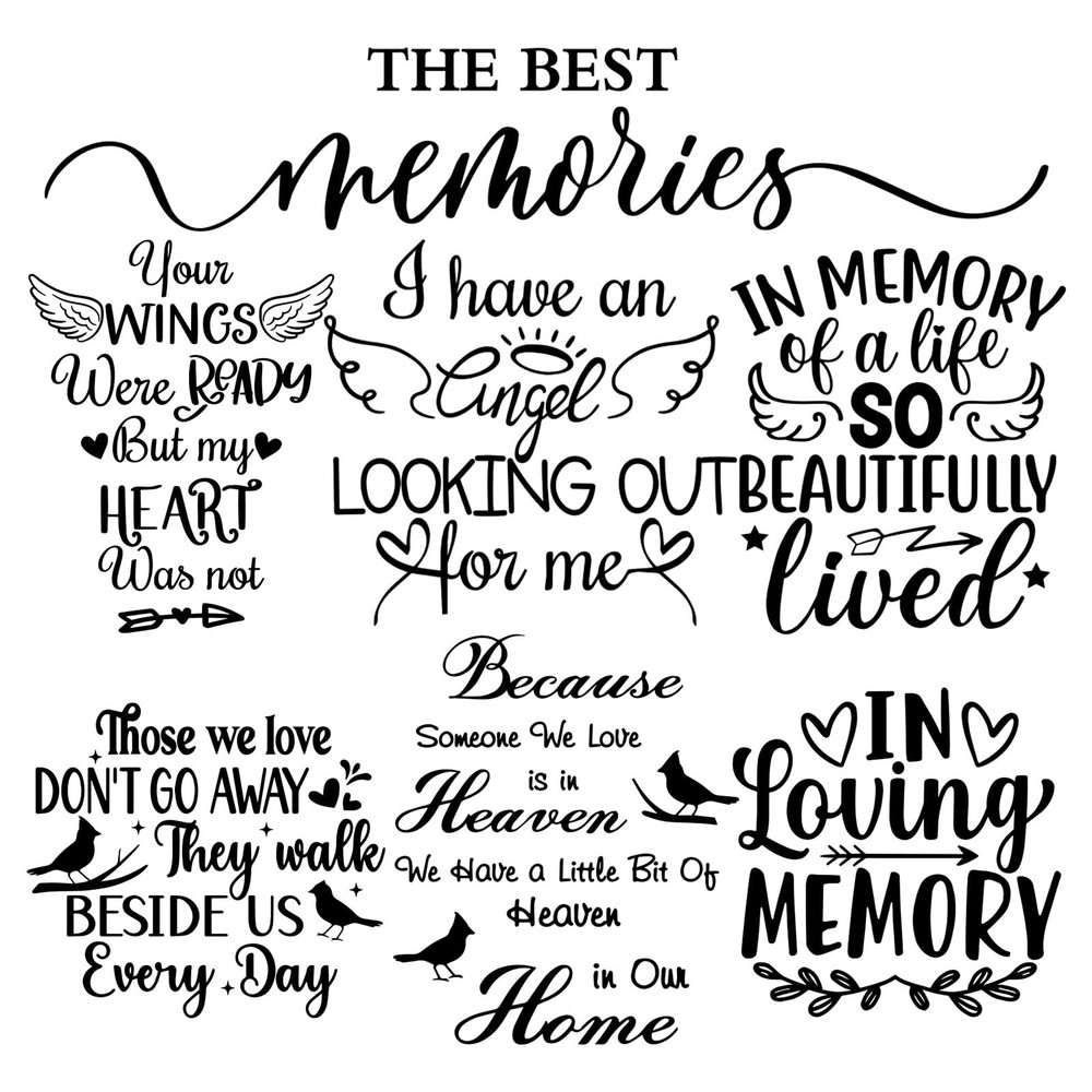 7 Pcs Vinyl Wall Quotes Stickers Memorial Wall Decals Peel and Stick Saying S…