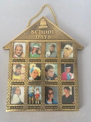 1990 Vintage Brass Picture Frame 1st-12 ALL Grades Photos Hanging School House