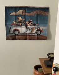 Pop Art Woven Tapestry Gold Diggers Contemporary Art Wall Hanging Signed