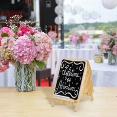 2 Pack Small Framed Tabletop Chalkboard Signs 5 x 8 Inches Double-Sided Chalk…