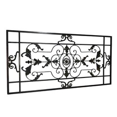 Wrought Iron Rectangular Rustic Wall Decor Scroll Design 39 in x 19.5 in