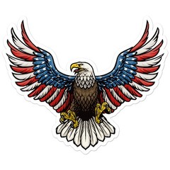 USA American Flag Eagle Vinyl Decal Sticker – ebn9897