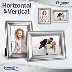 Icona Bay 5×7 Silver Picture Frame, Contemporary Photo Frame 5 x 7, Wall Moun…
