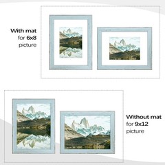 3 Pack 9×12 Blue Picture Frame for 6×8 Photo Wall Mount Gallery Display Decor