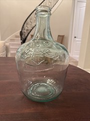 HUGE Vidrios San Miguel 12” Clear Green 100% Recycled Glass Chardonnay Wine Jug