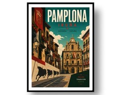 Pamplona Travel Poster Print, Wall Decor