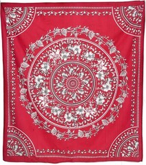 100% Cotton Bold Red/Maroon Floral Mandala Boho Tapestry/Wall Hanging- 54×60″
