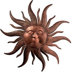 Metal Sun Wall Decor, Diameter 23.6inch, Metal Sun Face Hanging Sculptures St…