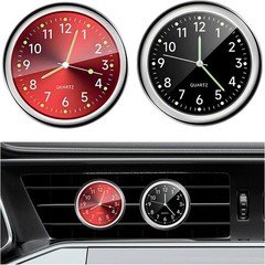 2PCS Stick on Dashboard Car Clock, Mini Luminous Automotive Vent Clip Quartz Clo