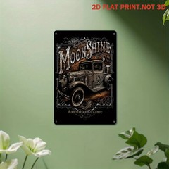 Moonshine Vintage Truck Metal Sign American Classic Bar Decor Whiskey Lover Gift