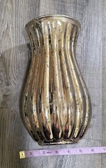 Silver Mercury Glass Decorative Flower Vase Irregular Abstract Glossy Finish