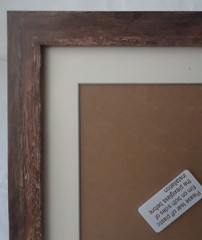 Walnut Colored Wood Frame Tabletop Under Plex Glass – New 8 x 8 in NEW