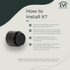 EVI Door Stoppers | Stainless Steel Door Handle Stopper – Adhesive and Screw …