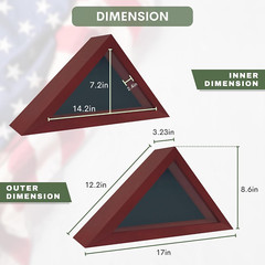 Flag Case – Small Solid Wood Military Flag Display Case for 3’X5′ American