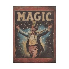 Retro MAGIC Wall Art, Vintage Magician Poster, Illusionist Decor, Slight Of Hand