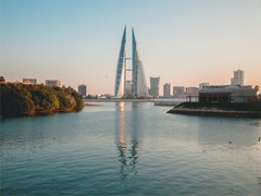 Bahrain World Trade Center 5mm thick Plastic Poster Ready to Hang 60x45cm