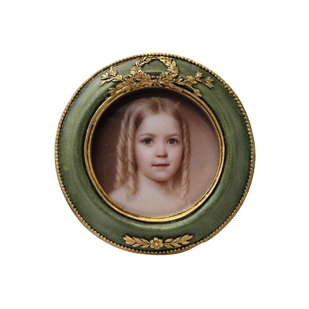 3×3 Small Vintage Round Picture Frame, Mini Antique Ornate Circle Photo Frame…