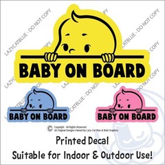 Baby On Board Decal Sticker Kids Parenting Car Warning Safety Drive Slow Down