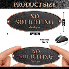 Brass No Soliciting Thank You Sign 2″ X 5″ Door Sign, No Soliciting Brass Plaque