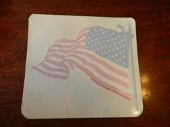 Set of 2, Waving American Flag Vinyl Window Decal Sticker 5.5″ x 5.875″