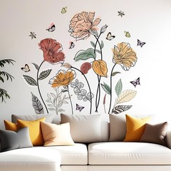 Brighten Any Room with Self-Adhesive Floral Wall Stickers – Kid-Friendly Design