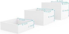 3PK Acrylic Buffet Riser Nesting Table Food Decor Display Stand Cube Shelf White