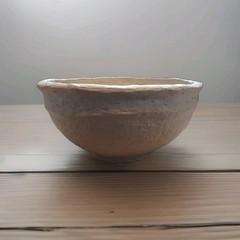 13″ Paper Mache Stone Look Bowl Organic