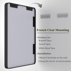 24×36 Black Matte Rounded Rectangle Bathroom Mirror – Anti-Rust & Shatterproof