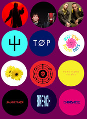 Twenty One Pilots sticker sets, Water Resistant, easy peel, 2-3″, 12 Sets