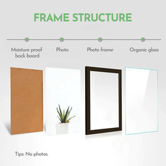 4×6 8×10 11×14 12×16 Wood Photo Frame Set Wall Mount Tabletop Poster Display US