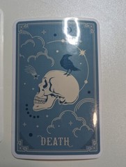 DEATH tarot ‘card’ blue die-cut printed vinyl sticker