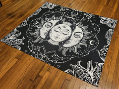 Celestial Fabric Wall Hanging Banner 57″ X 49″